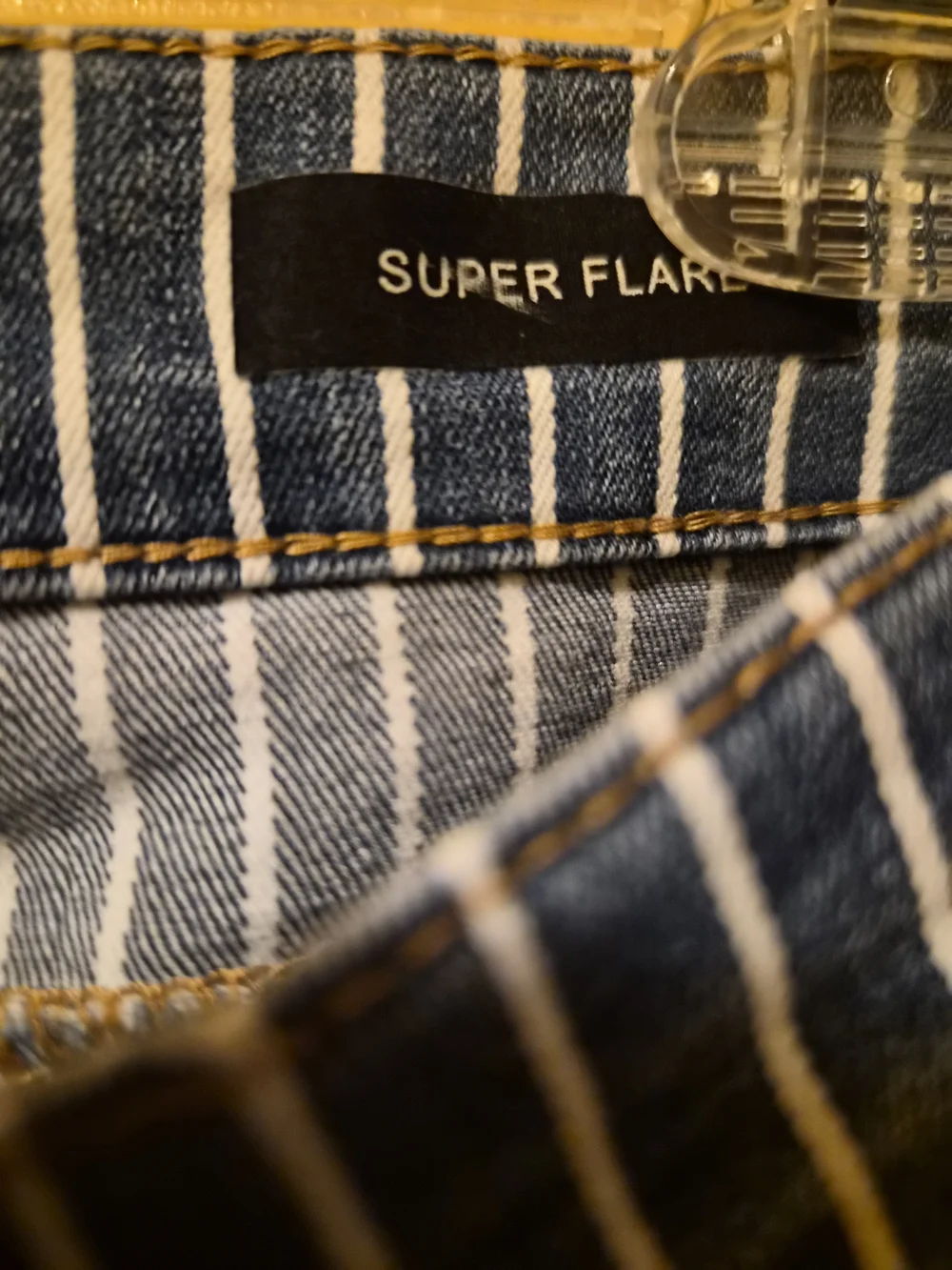 Judy Blue High Waist Super Flare with Pinstripes and a Raw Hem Bellbottoms